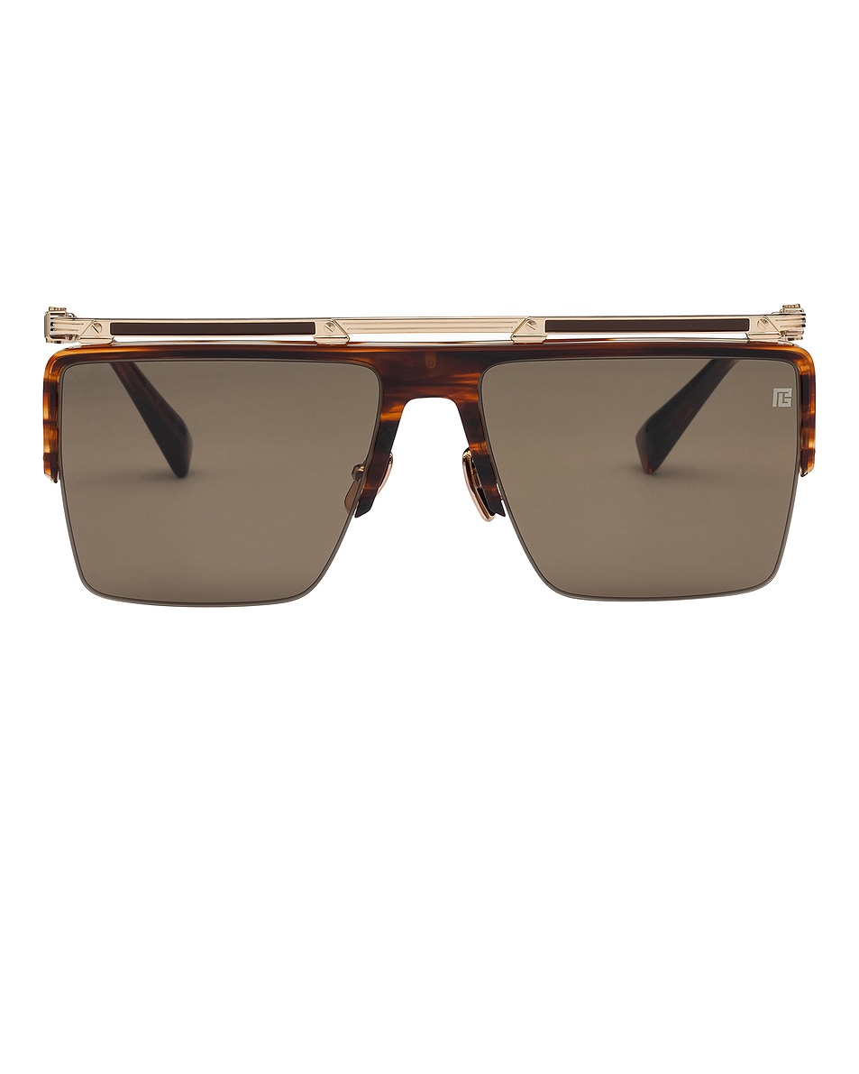 Image 1 of BALMAIN Trimophe Sunglasses in Brown Swirl