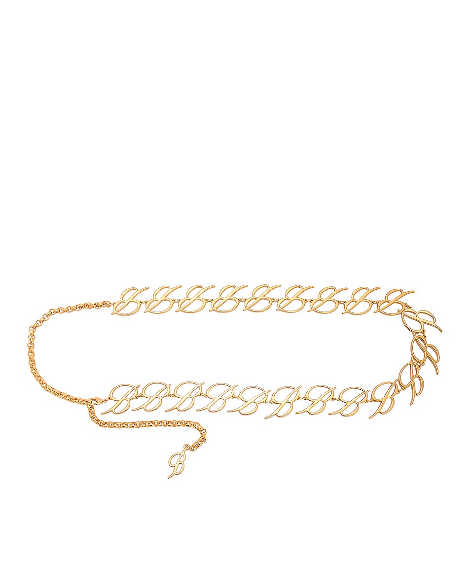 Image 1 of Blumarine Logo Chain Belt in Oro Satinato