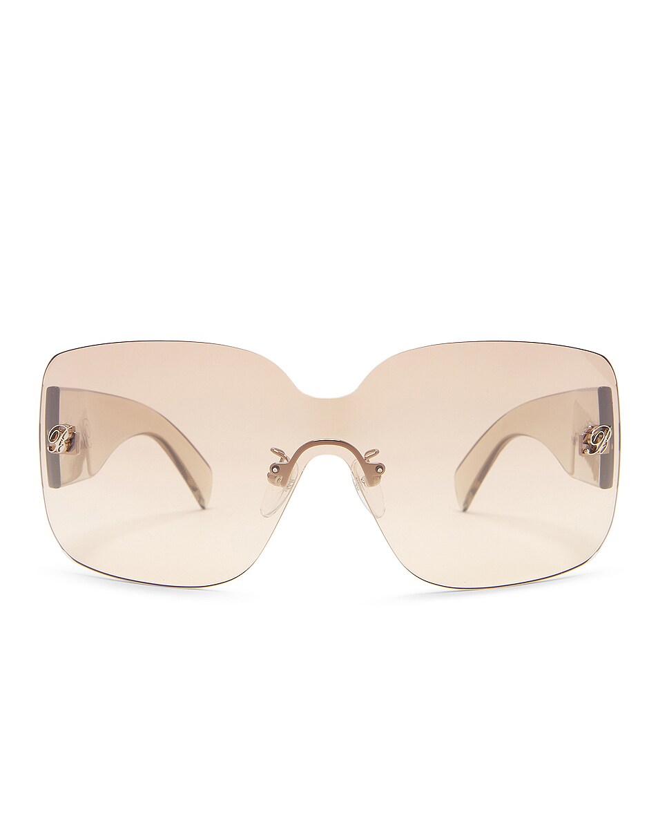 Image 1 of Blumarine Square Sunglasses in Shiny Transparent Brown