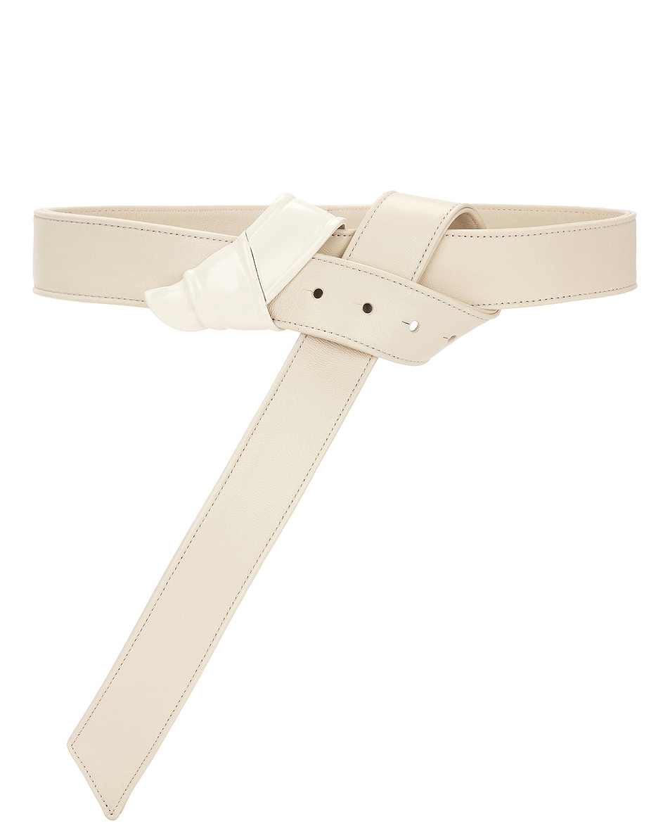 Image 1 of Brandon Maxwell Cleo Leather Belt in Beige