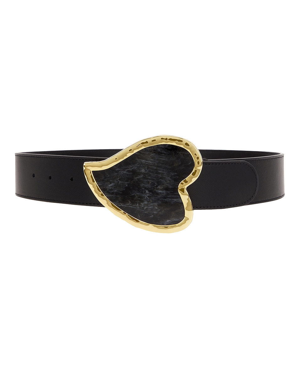 Image 1 of Brandon Maxwell Marble Heart Belt in Black