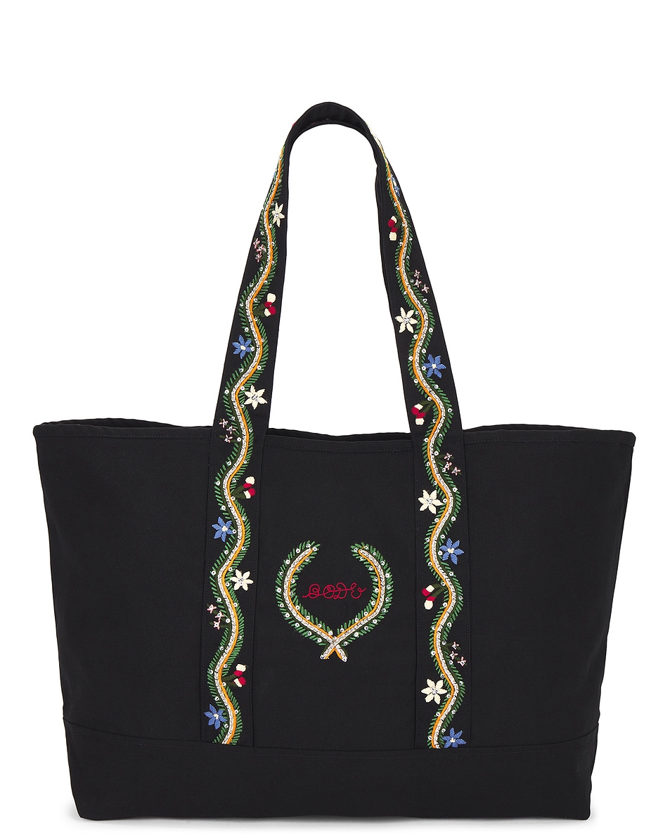 Image 1 of BODE Alpine Flower Tote Bag in Black Multi