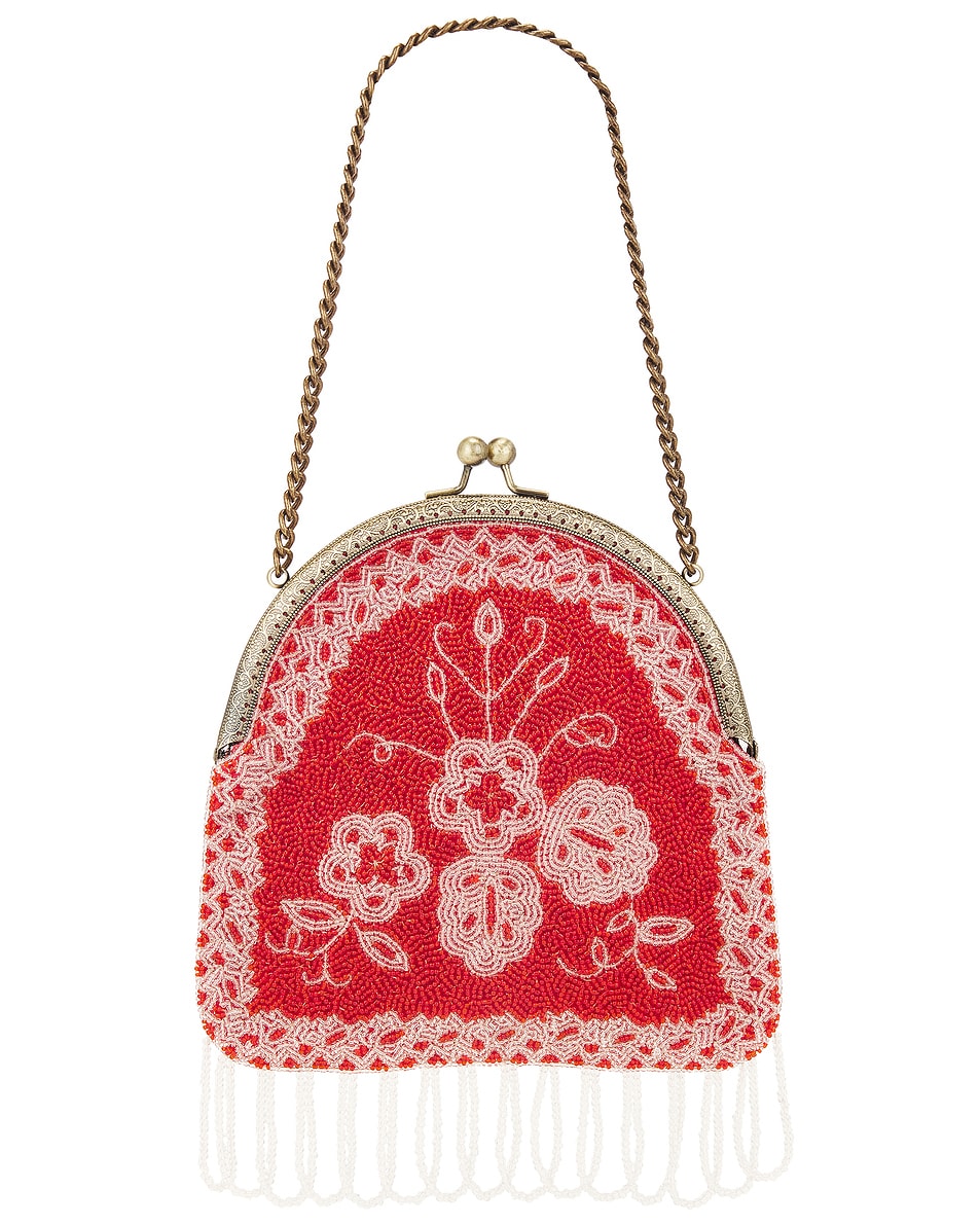 Image 1 of BODE Amrita Beaded Bag in Red Cream