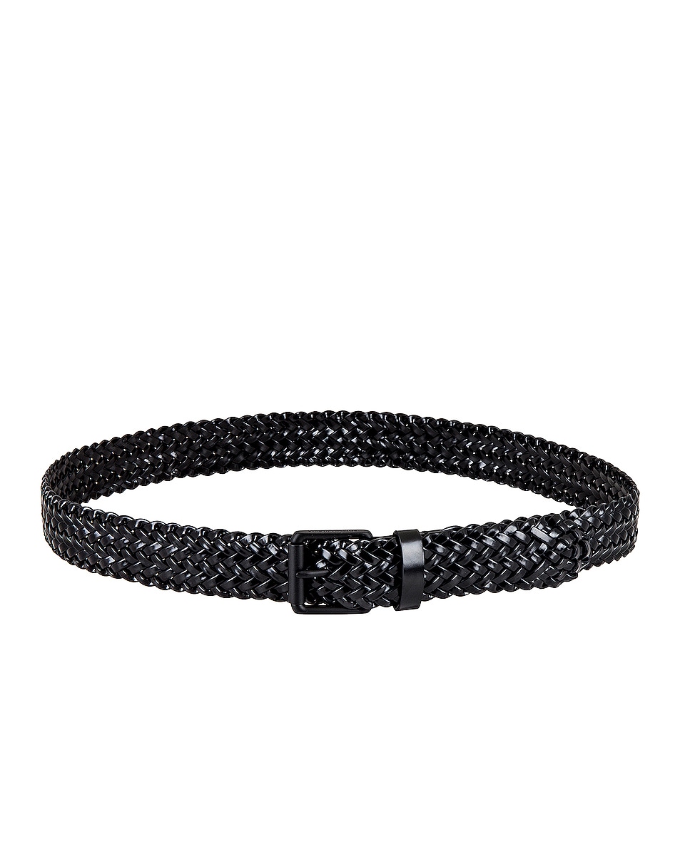 Image 1 of Bottega Veneta Spazzolato Thin Belt in Black