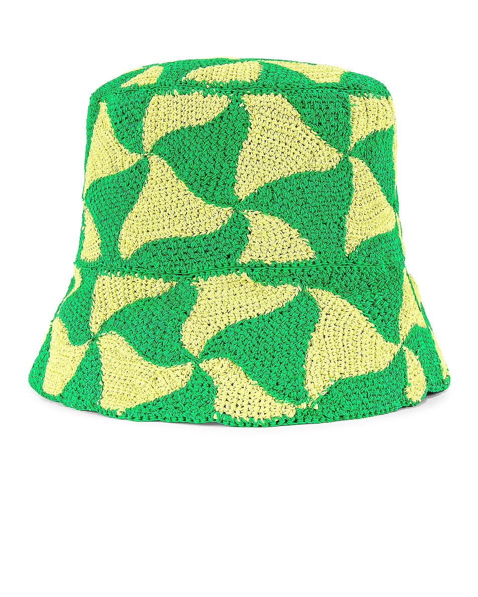 Image 1 of Bottega Veneta Bucket Hat in Parakeet & Kiwi