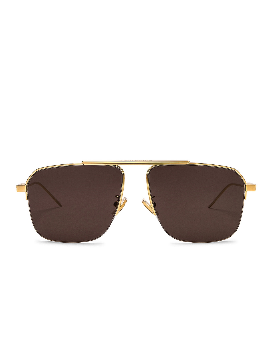Image 1 of Bottega Veneta BV1149S Sunglasses in Shiney Gold & Solid Grey