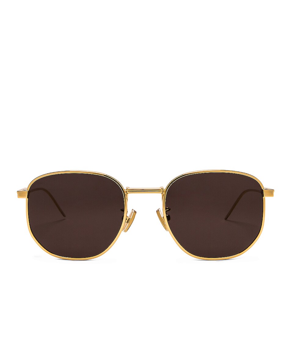 Image 1 of Bottega Veneta BV1160SA Sunglasses in Shiny Gold & Solid Grey
