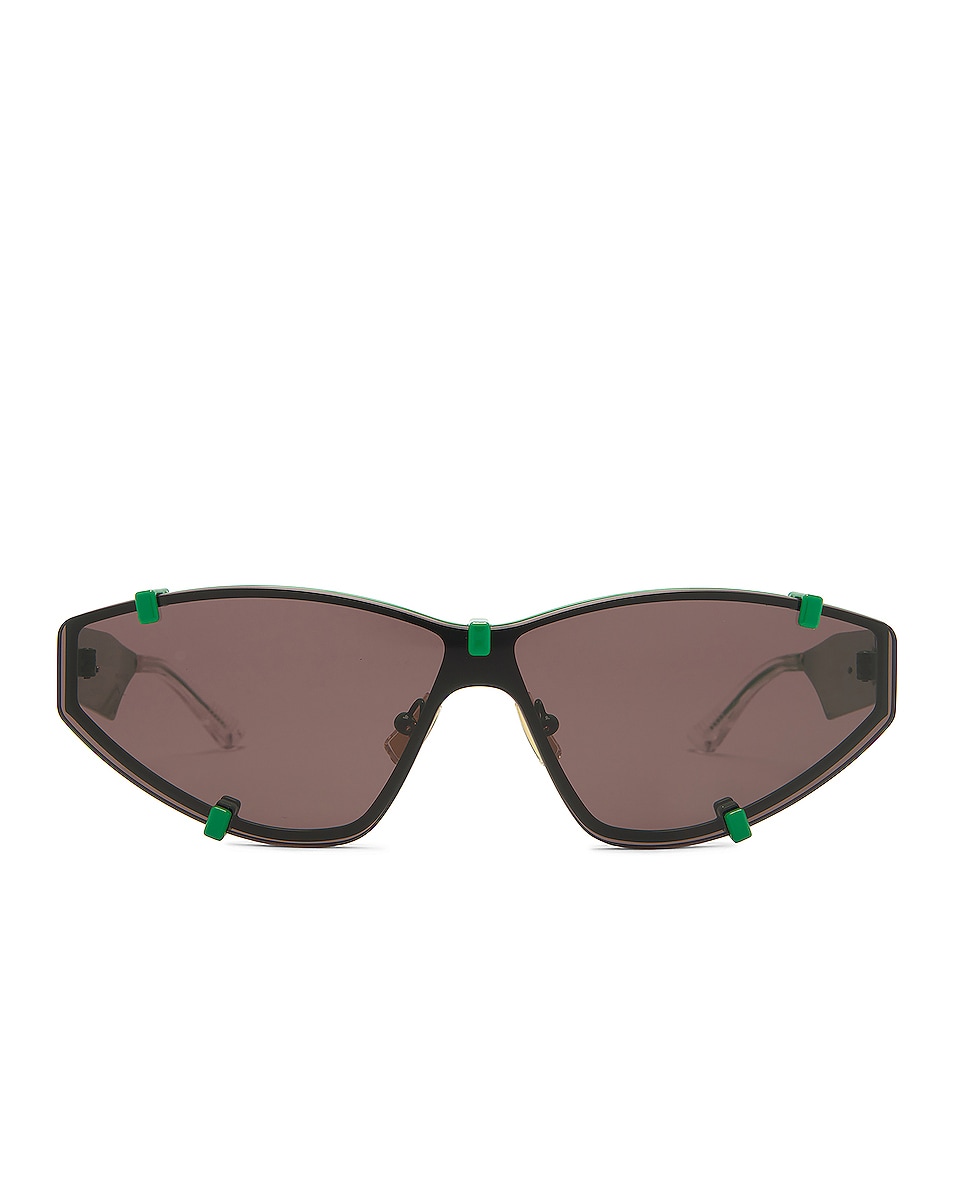 Image 1 of Bottega Veneta BV1165S Sunglasses in Varnished Green & Solid Black