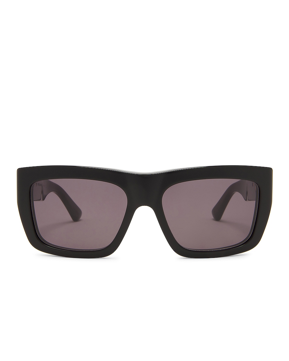 Image 1 of Bottega Veneta New Triangle Acetate Sunglasses in Shiny Black