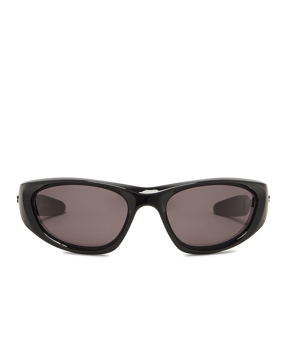 Image 1 of Bottega Veneta Mix Materials Sunglasses in Shiny Black