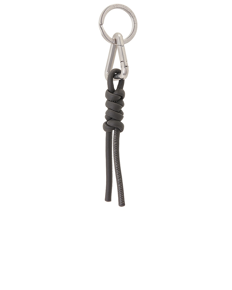 Image 1 of Bottega Veneta Triangle Knot Key Ring Nappa in Light Graphite