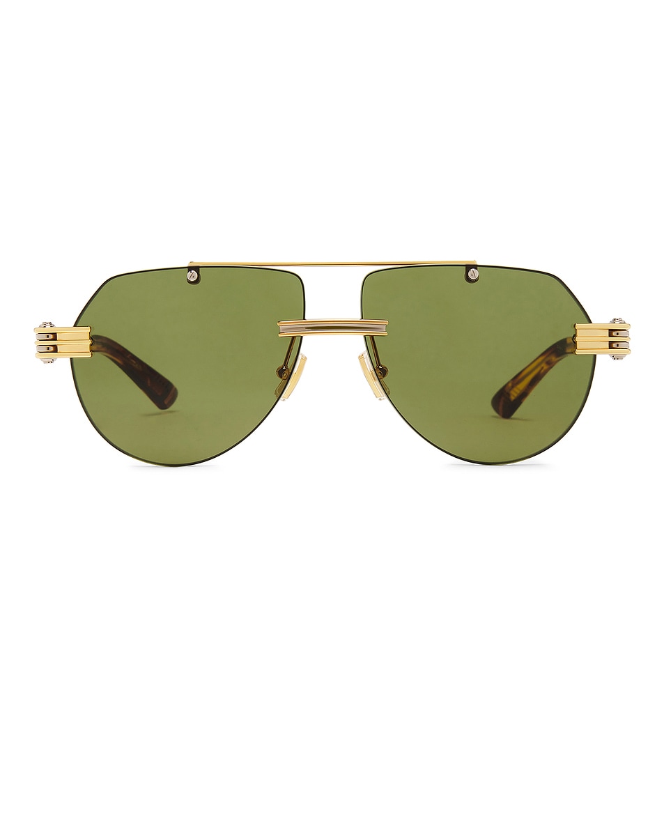 Image 1 of Bottega Veneta BV1342S Sunglasses in Gold, Silver, & Green