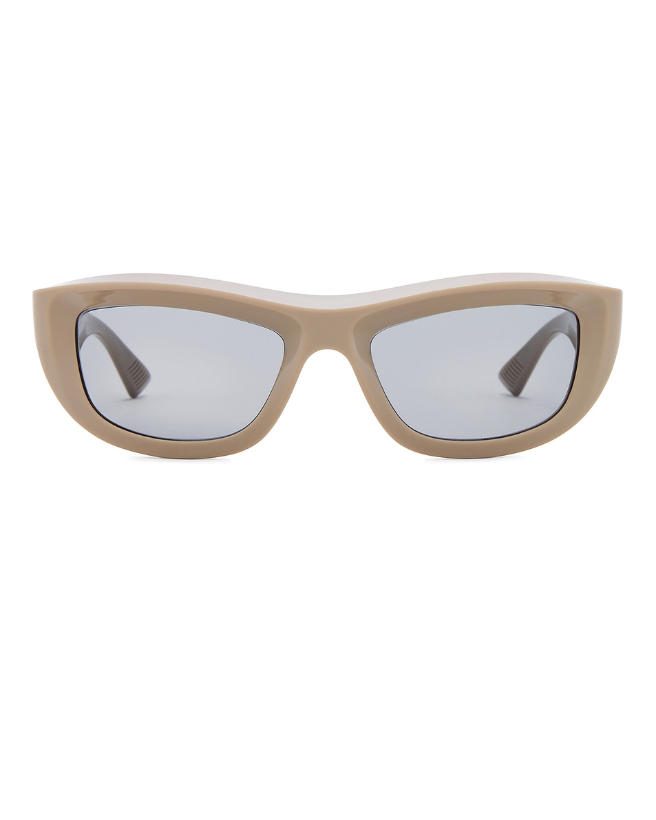 Image 1 of Bottega Veneta Avantgarde Ribbon Sunglasses in Brown & Grey