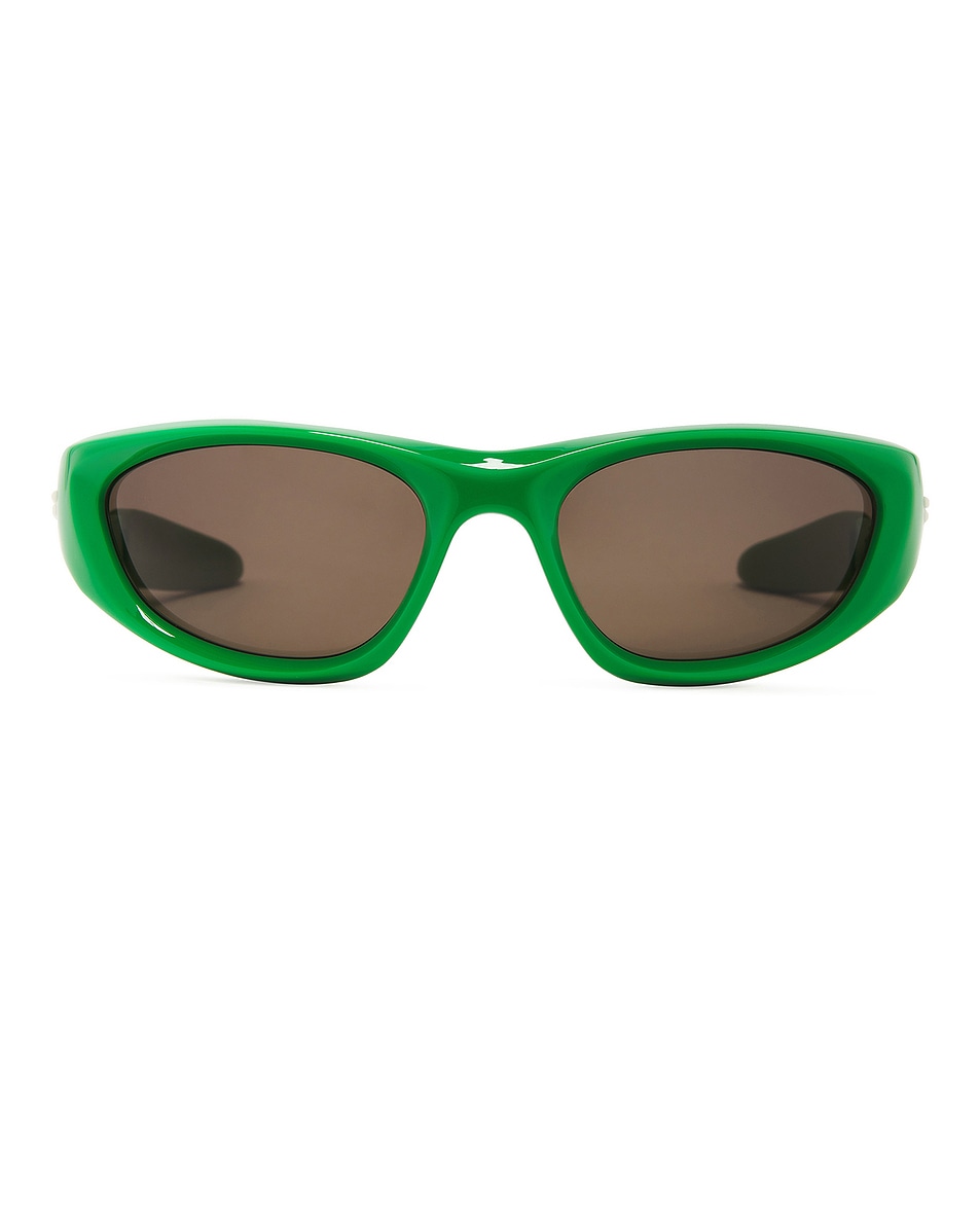 Image 1 of Bottega Veneta Mixed Materials Sunglasses in Green