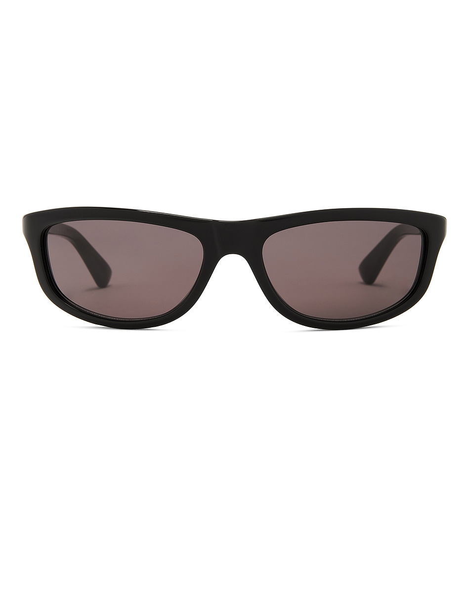 Image 1 of Bottega Veneta Slim Ribbon Sunglasses in Black & Grey