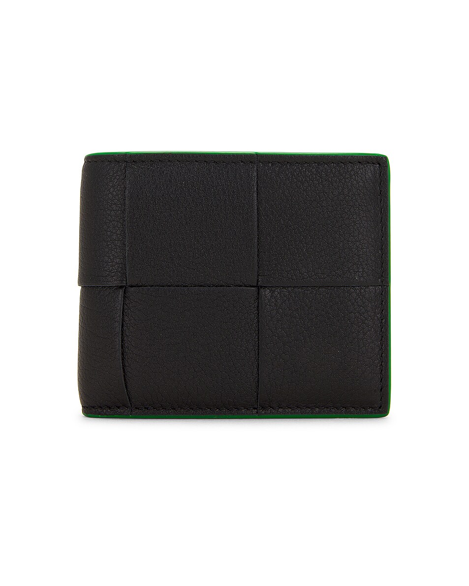 Image 1 of Bottega Veneta Cassette Bi-fold Wallet in Black Parakeet & Black Silver