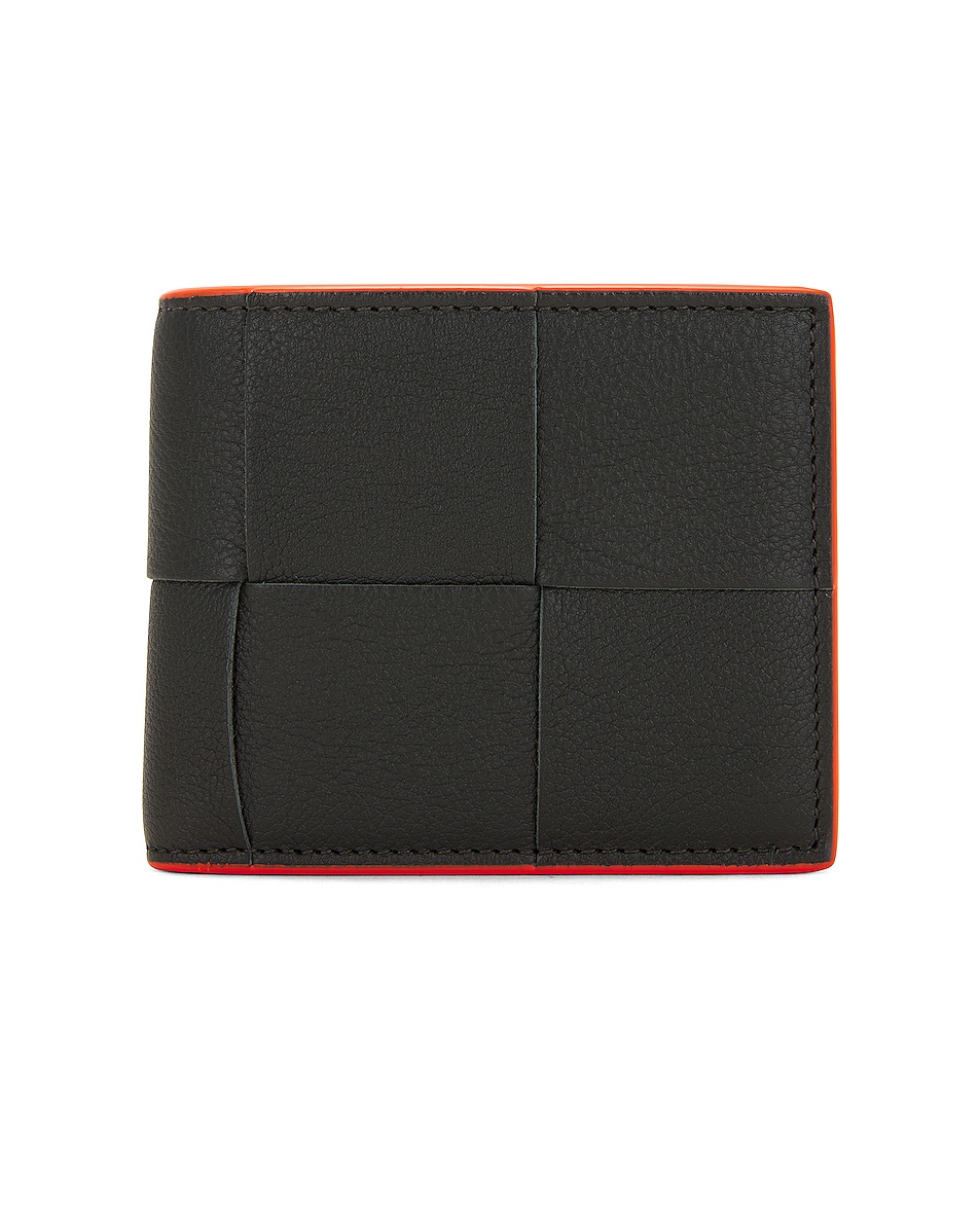 Image 1 of Bottega Veneta Cassette Bi Fold Wallet in Dark Green & Orange