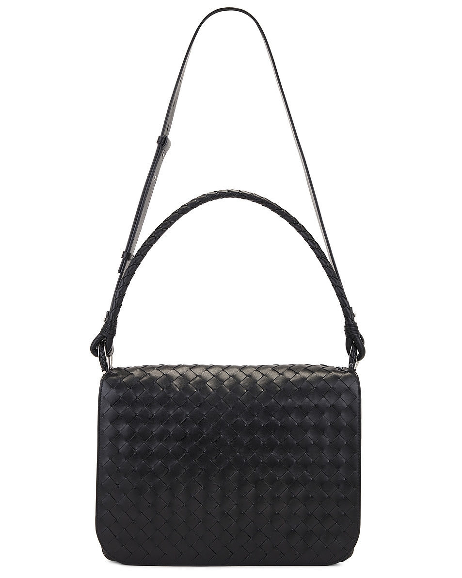 Image 1 of Bottega Veneta Small Swing Intrecciato Avenue in Black & Vintage Silver