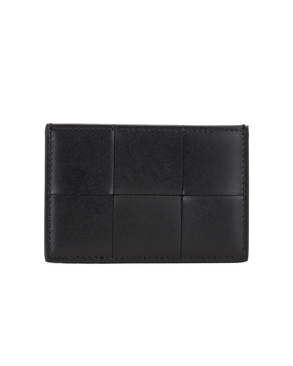 Image 1 of Bottega Veneta Cassette Credit Card Case in Black & Parakeet