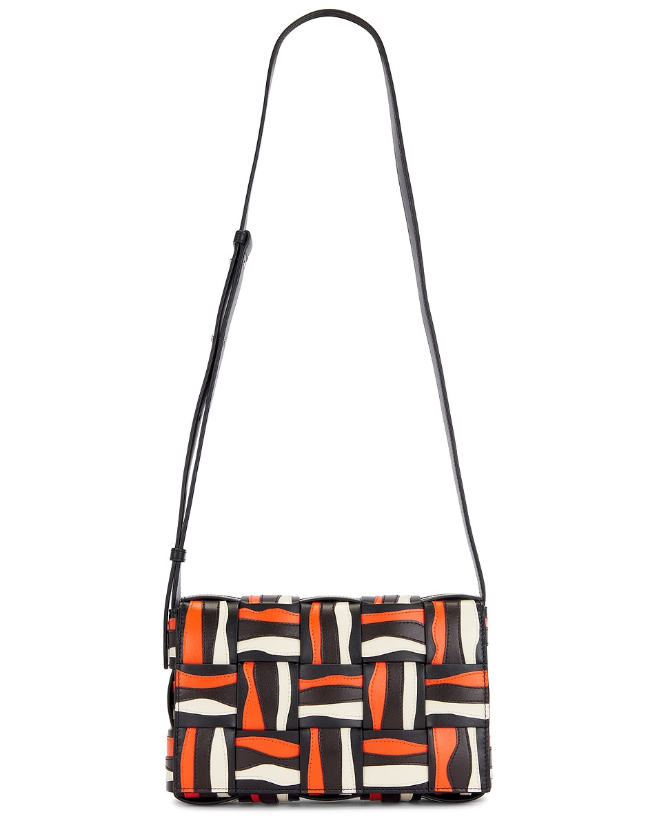 Image 1 of Bottega Veneta Avenue Cassette in Black, White, & Orange