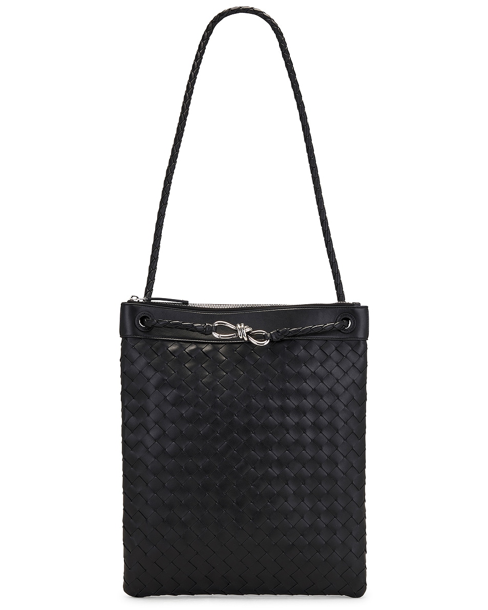 Image 1 of Bottega Veneta Flat Andiamo Messenger Avenue Stitch in Black