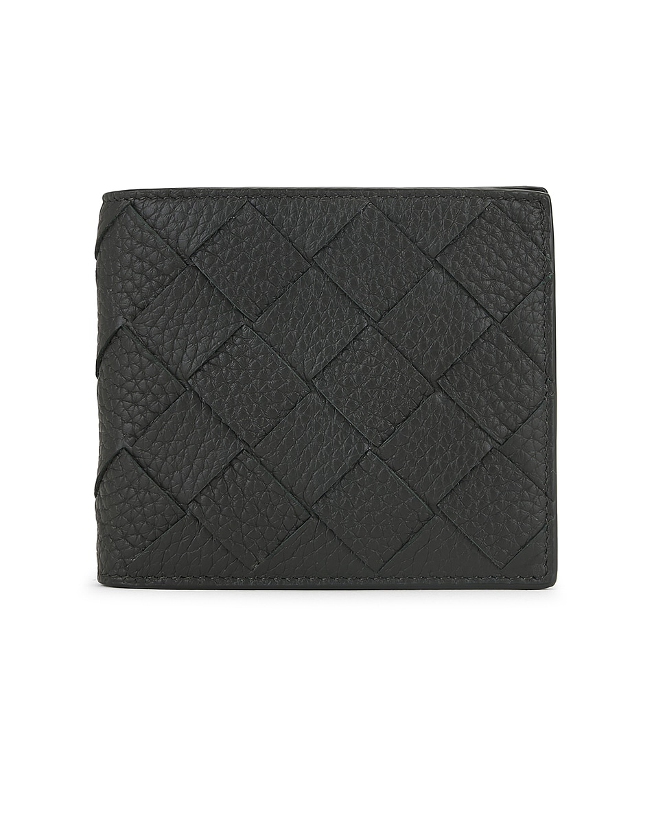 Image 1 of Bottega Veneta Bi-fold Wallet With Coin Purse Intrecciato 20 Taurillon in Dark Green & Silver