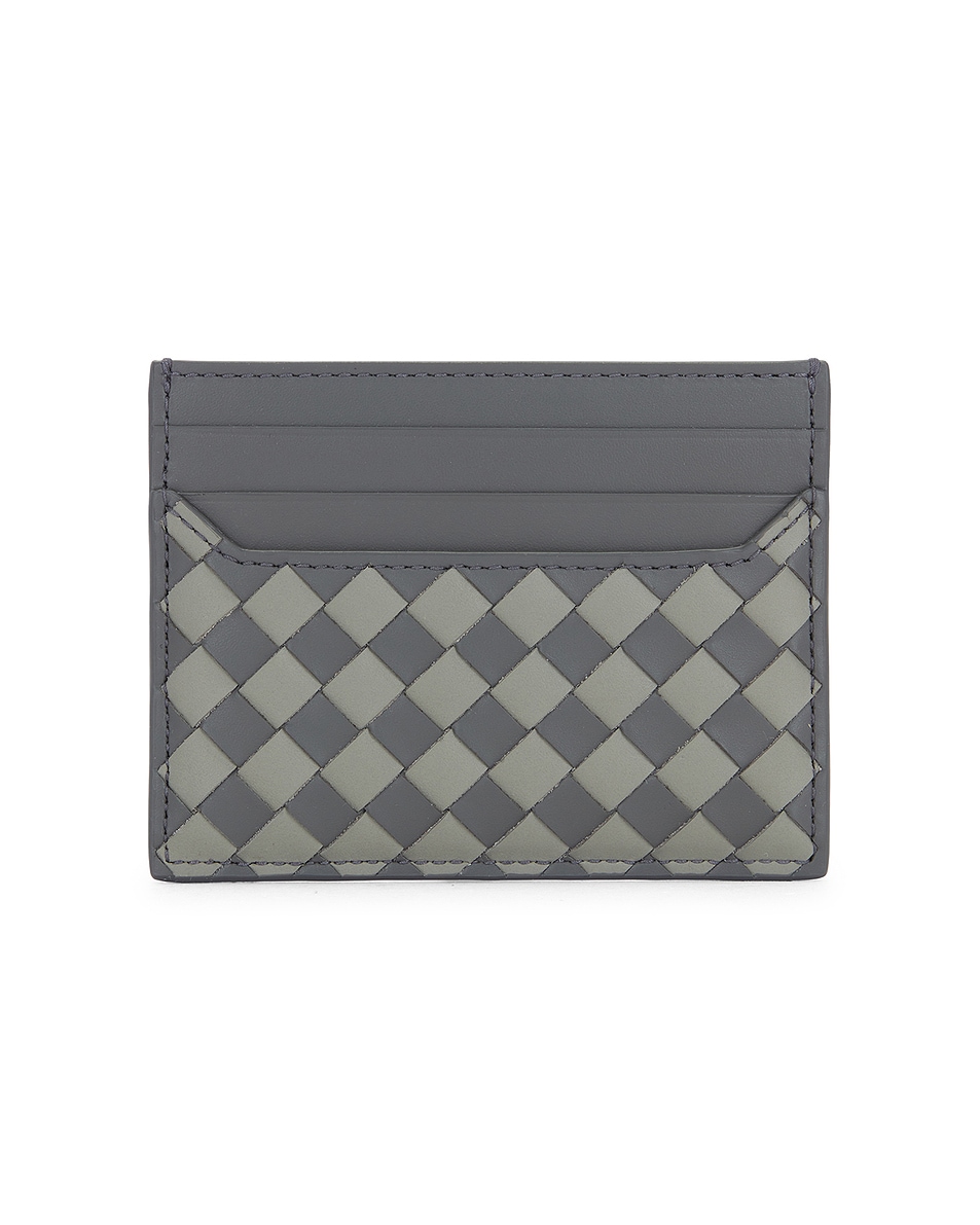 Image 1 of Bottega Veneta Intrecciato Piccolo Horizontal Card Case in Lapilli & Drizzle