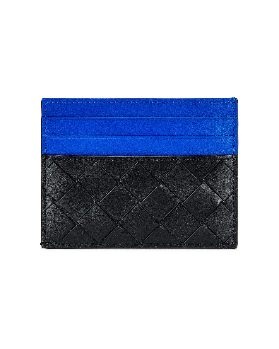 Image 1 of Bottega Veneta Cardholder in Black & Cobalt