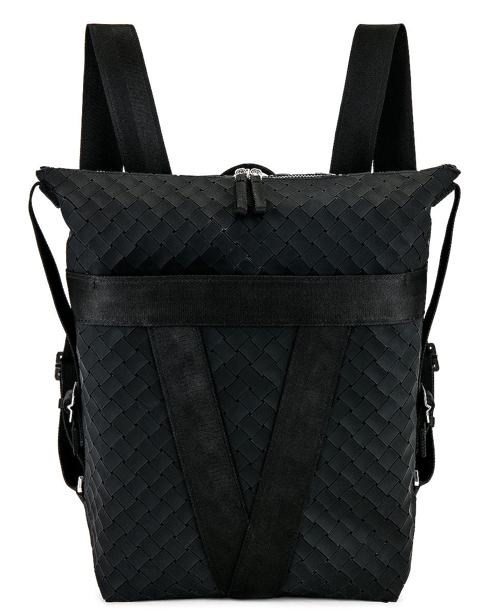 Image 1 of Bottega Veneta Soft Rubber Backpack in Black & Silver