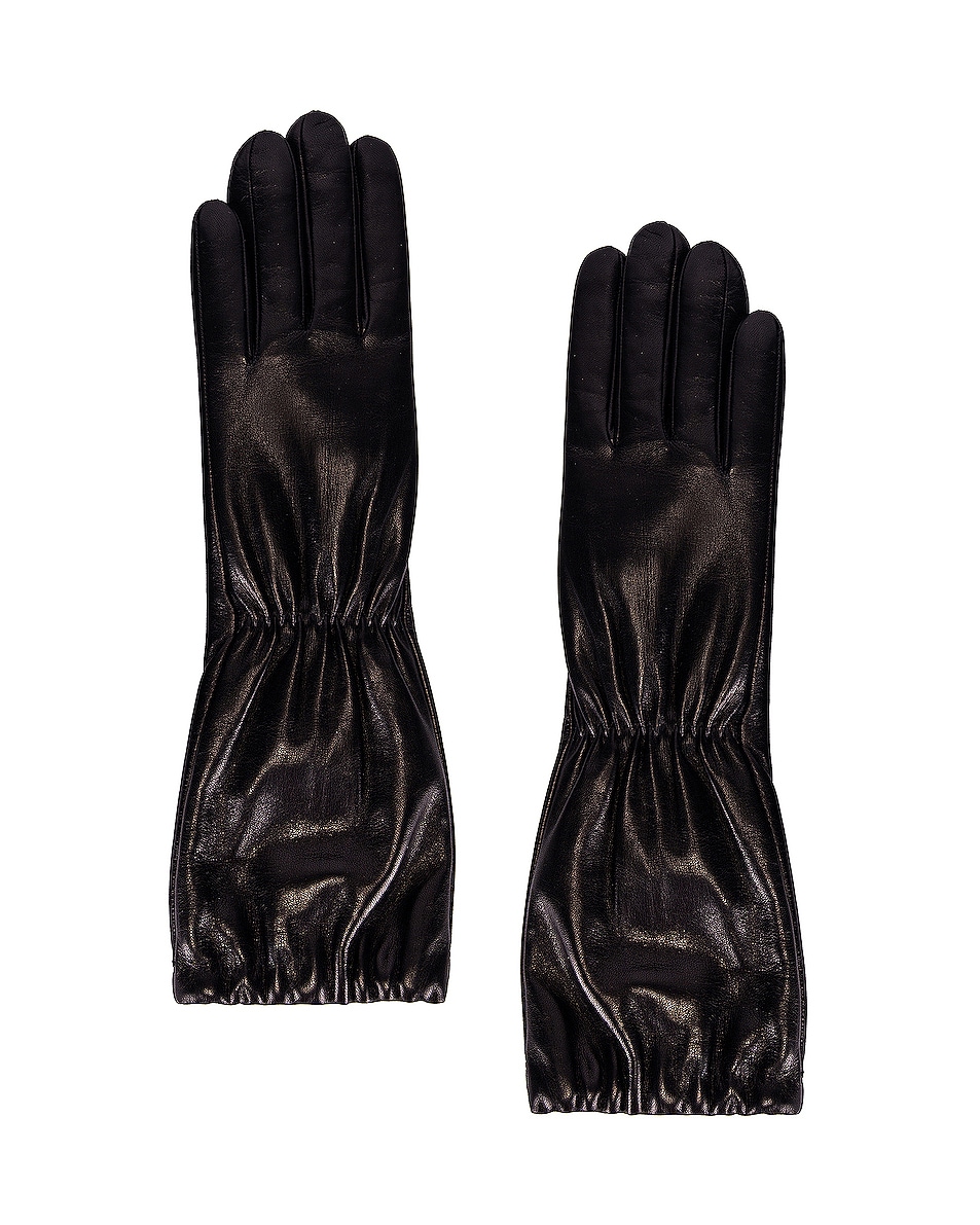 Image 1 of Bottega Veneta Leather Gloves in Black