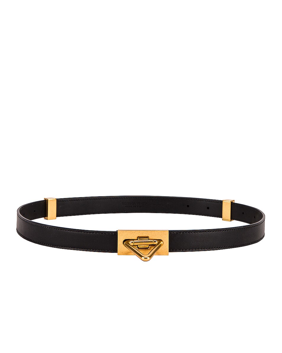 Image 1 of Bottega Veneta Triangle Slit Belt in Black & Gold