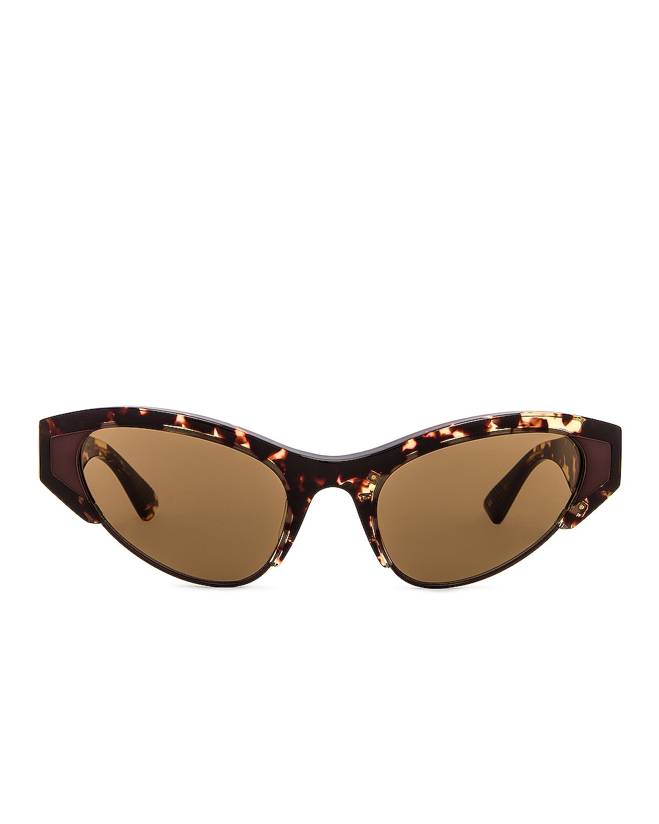 Image 1 of Bottega Veneta Light Ribbon Sunglasses in Brown & Gold