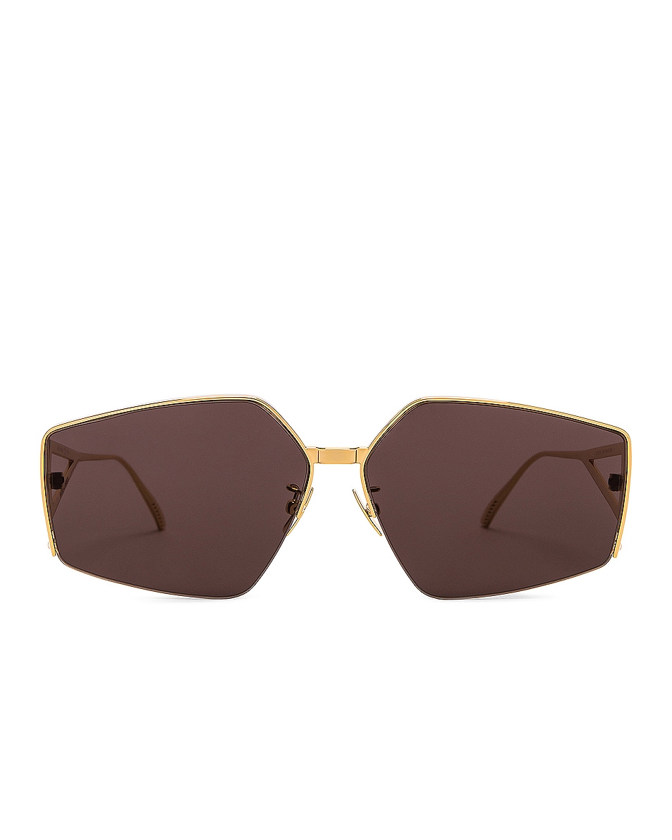 Image 1 of Bottega Veneta Light Ribbon Metal Sunglasses in Gold