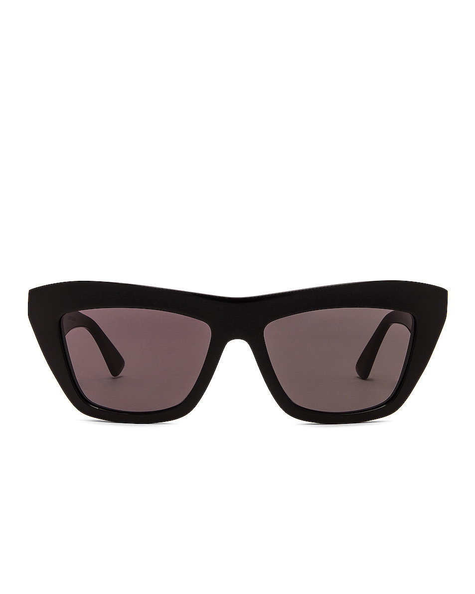 Image 1 of Bottega Veneta Classic Ribbon Cat Eye Sunglasses in Shiny Black