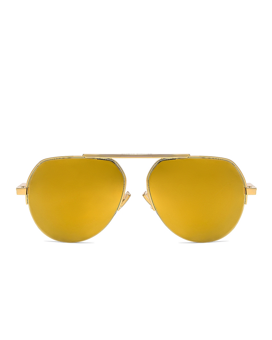 Image 1 of Bottega Veneta Aviator Sunglasses in Gold