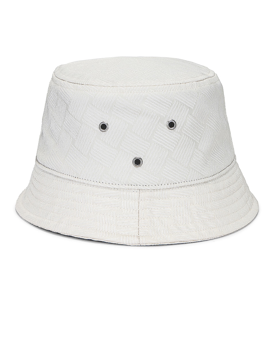 Image 1 of Bottega Veneta Intreccio Jacquard Nylon Bucket Hat in White