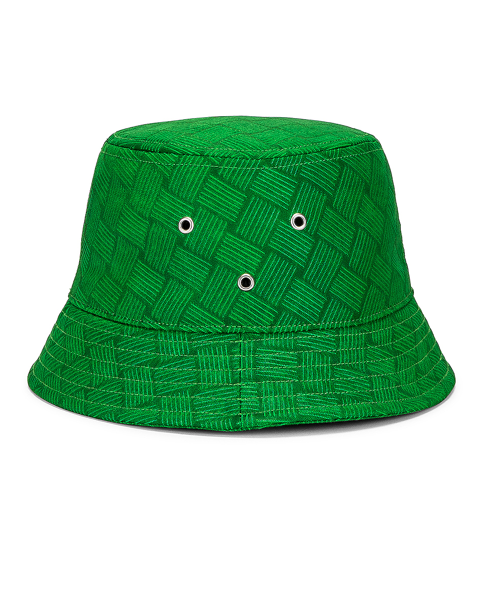 Image 1 of Bottega Veneta Intreccio Jacquard Nylon Bucket Hat in Parakeet