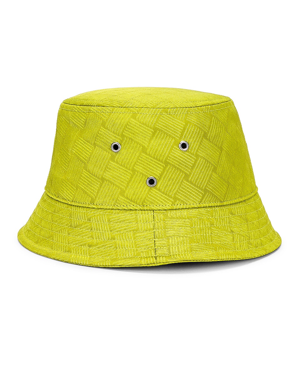 Image 1 of Bottega Veneta Intreccio Jacquard Nylon Bucket Hat in Kiwi