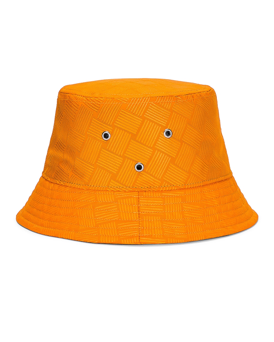 Image 1 of Bottega Veneta Intreccio Jacquard Nylon Hat in Tangerine