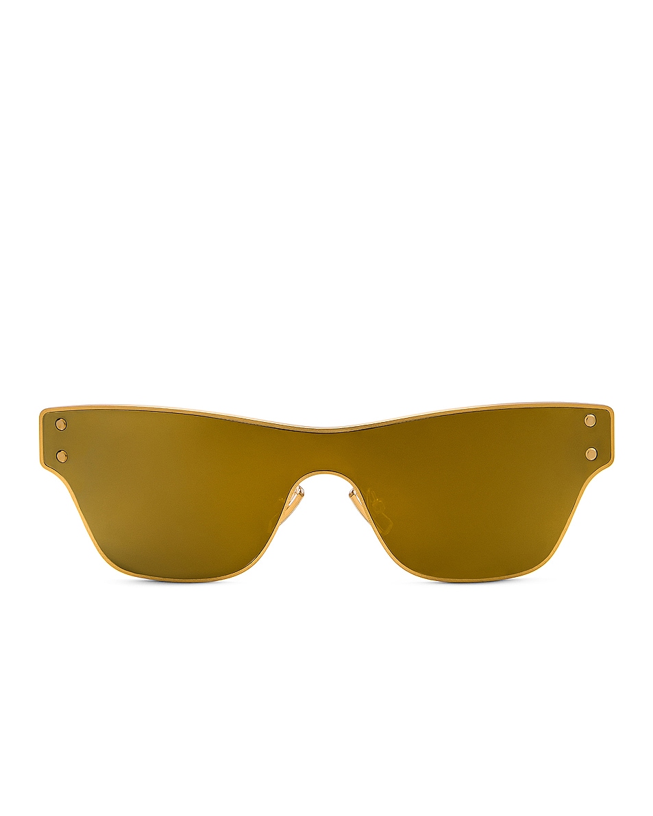 Image 1 of Bottega Veneta Mask Sunglasses in Gold
