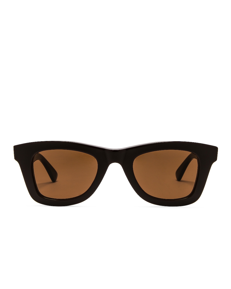 Image 1 of Bottega Veneta Square Sunglasses in Brown
