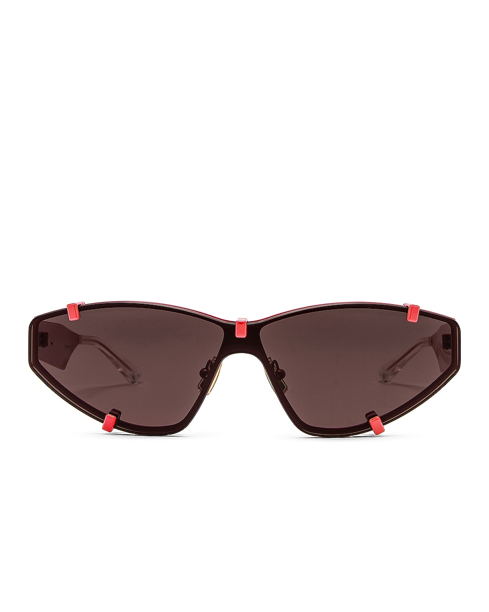 Image 1 of Bottega Veneta Sporty Mask Sunglasses in Pink