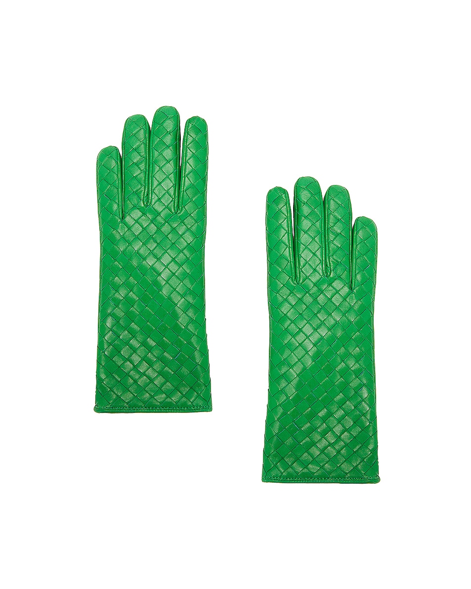 Image 1 of Bottega Veneta Leather Gloves in Parakeet