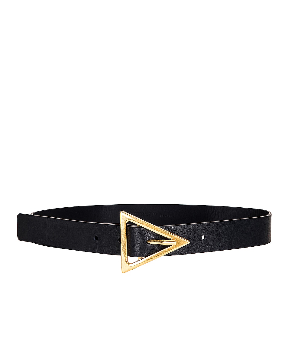 Image 1 of Bottega Veneta Triangle Leather Belt in Space & Gold