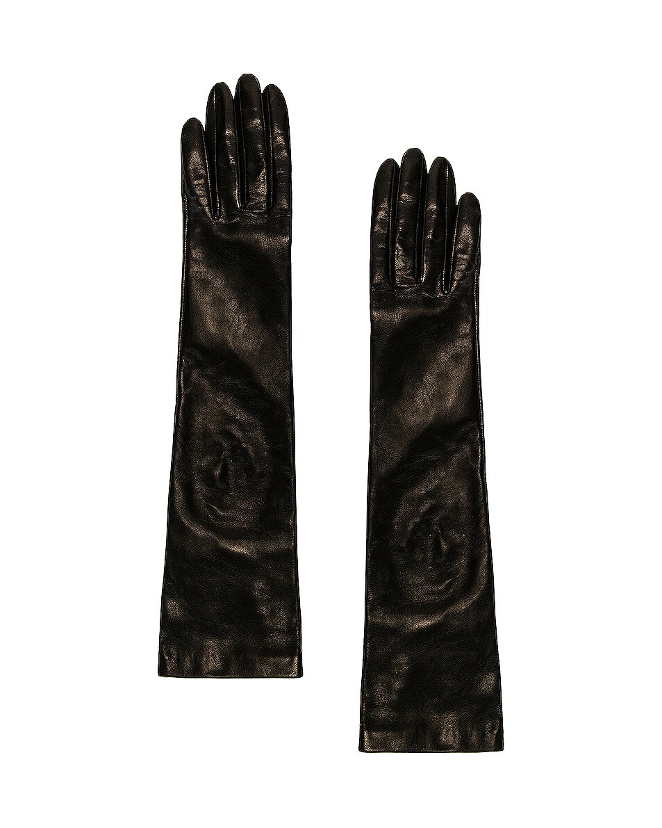 Image 1 of Bottega Veneta Midi Nappa Gloves in Black