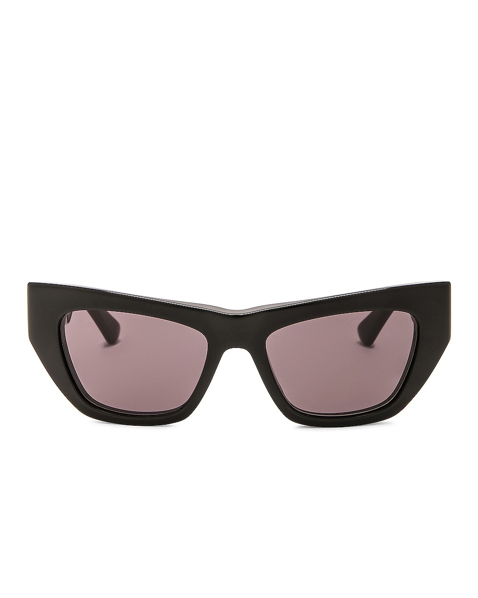 Image 1 of Bottega Veneta Acetate Cat Eye Sunglasses in Shiny Black