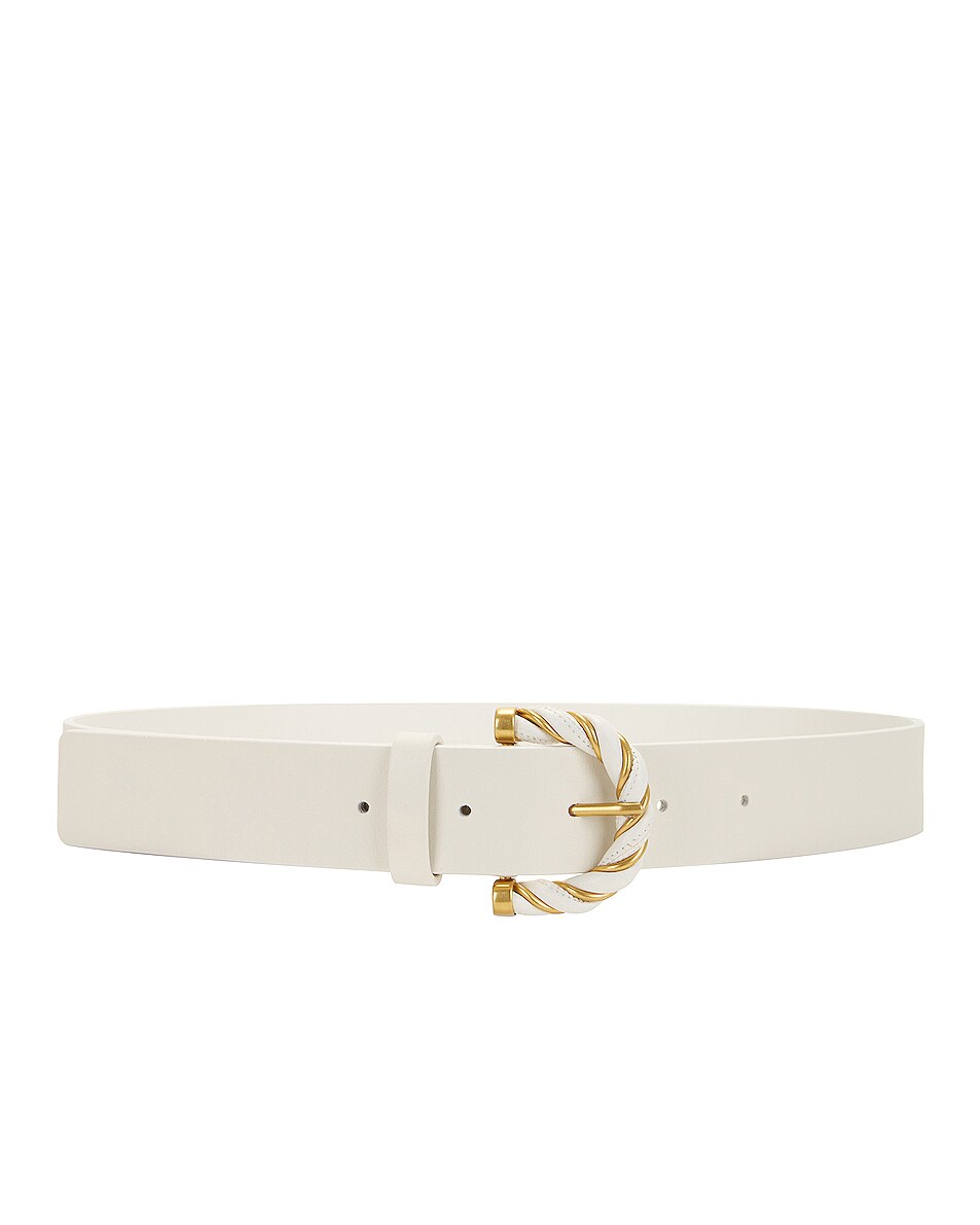 Image 1 of Bottega Veneta 3 Cm Twist Belt in White & Gold