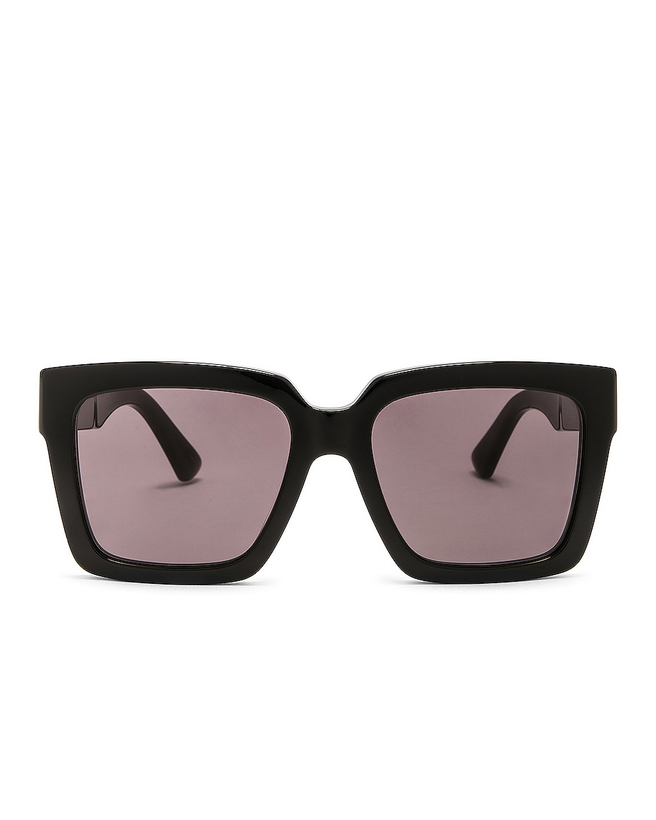 Image 1 of Bottega Veneta Full Acetate Square Sunglasses in Shiny Black
