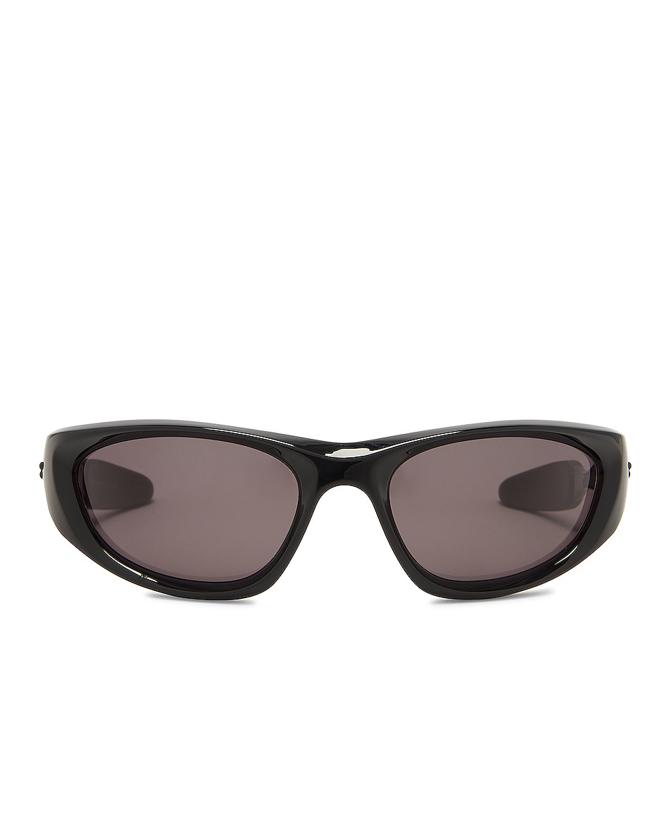 Image 1 of Bottega Veneta Wrap Sporty Sunglasses in Shiny Black