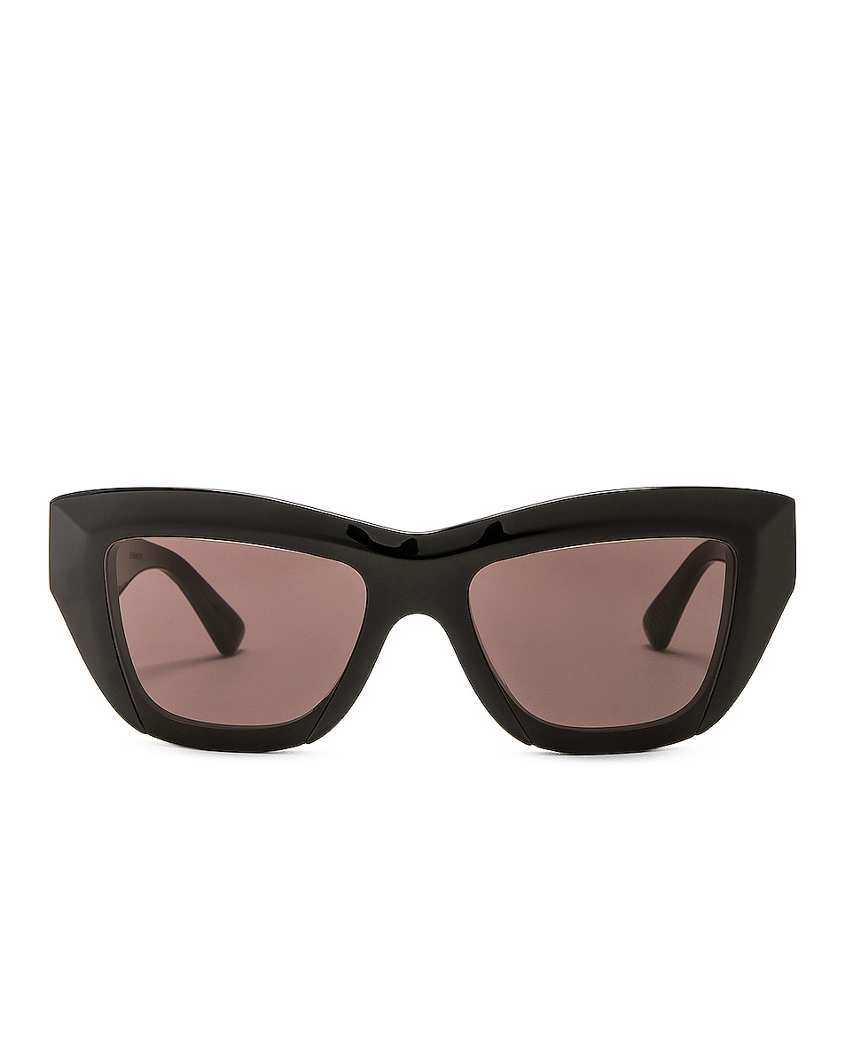 Image 1 of Bottega Veneta Edgy Square Sunglasses in Black